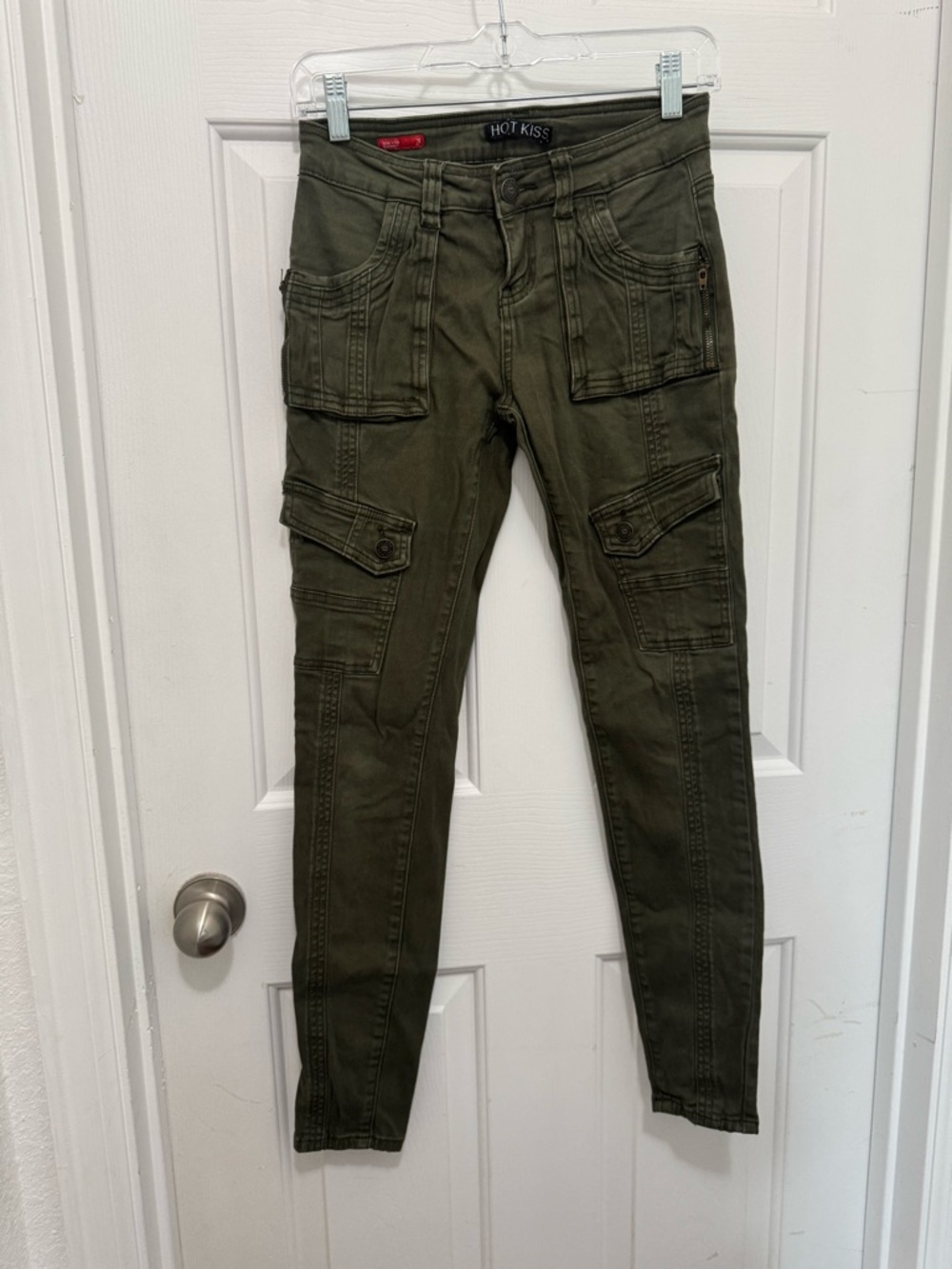 Hot Kiss Olive Green Cargo Skinny Pants